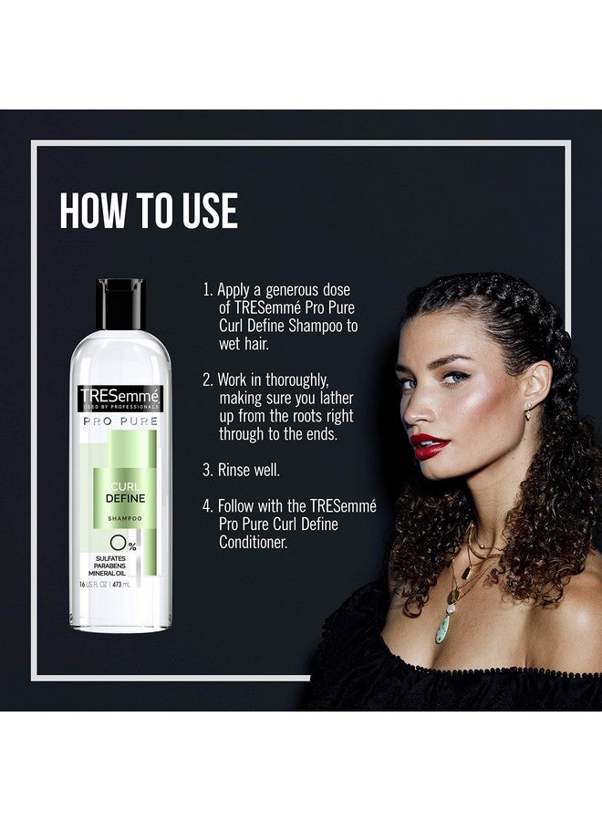 Pro Pure Shampoo Sulfate Free For Curly Hair Curl Define Hair Shampoo With 0% Sulfates Parabens Mineral Oils And Dyes. 16 Oz