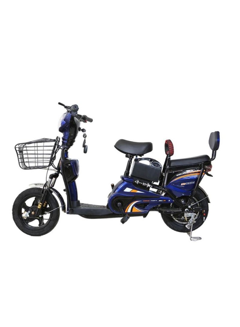 Electrical Bike With Grocery Basket With Strong Battery Blue