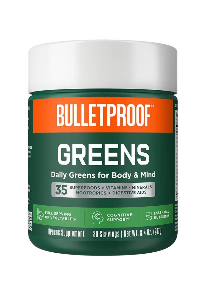 Greens 8.4 Ounces Daily Greens Powder With Superfoods And Nootropics