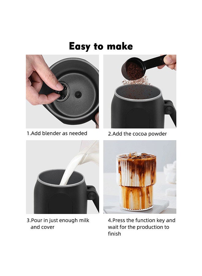 Electric Milk Frother Cooker for Frothing 4-in-1 Milk Steamer with Rotatable Handle Foam Maker for Coffee/Latte/Cappuccino