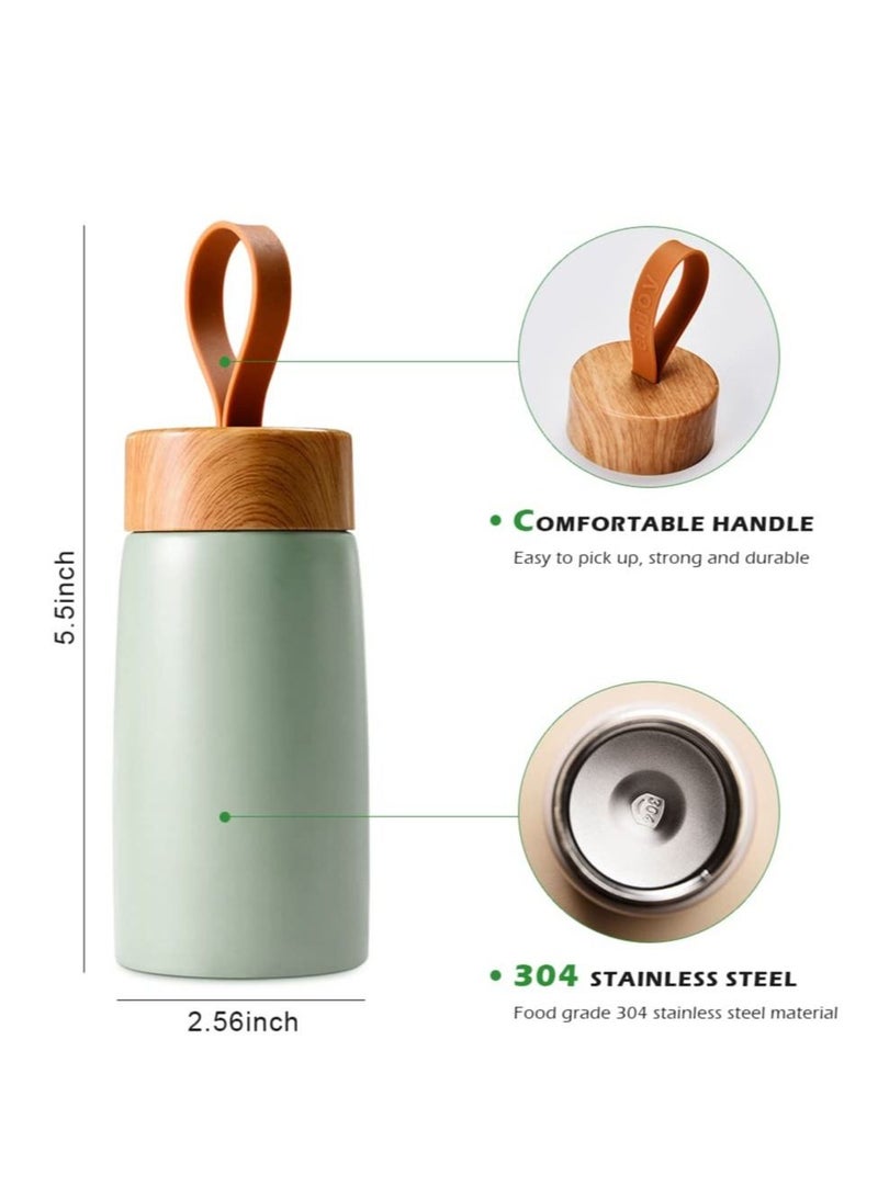 Thermos Water Bottle,Portable Stainless Steel Bottle - Vacuum Insulated Flask for Hot and Cold Drinks Perfect Home, Office, School, Sports, Camping 10oz 280ml (Green)