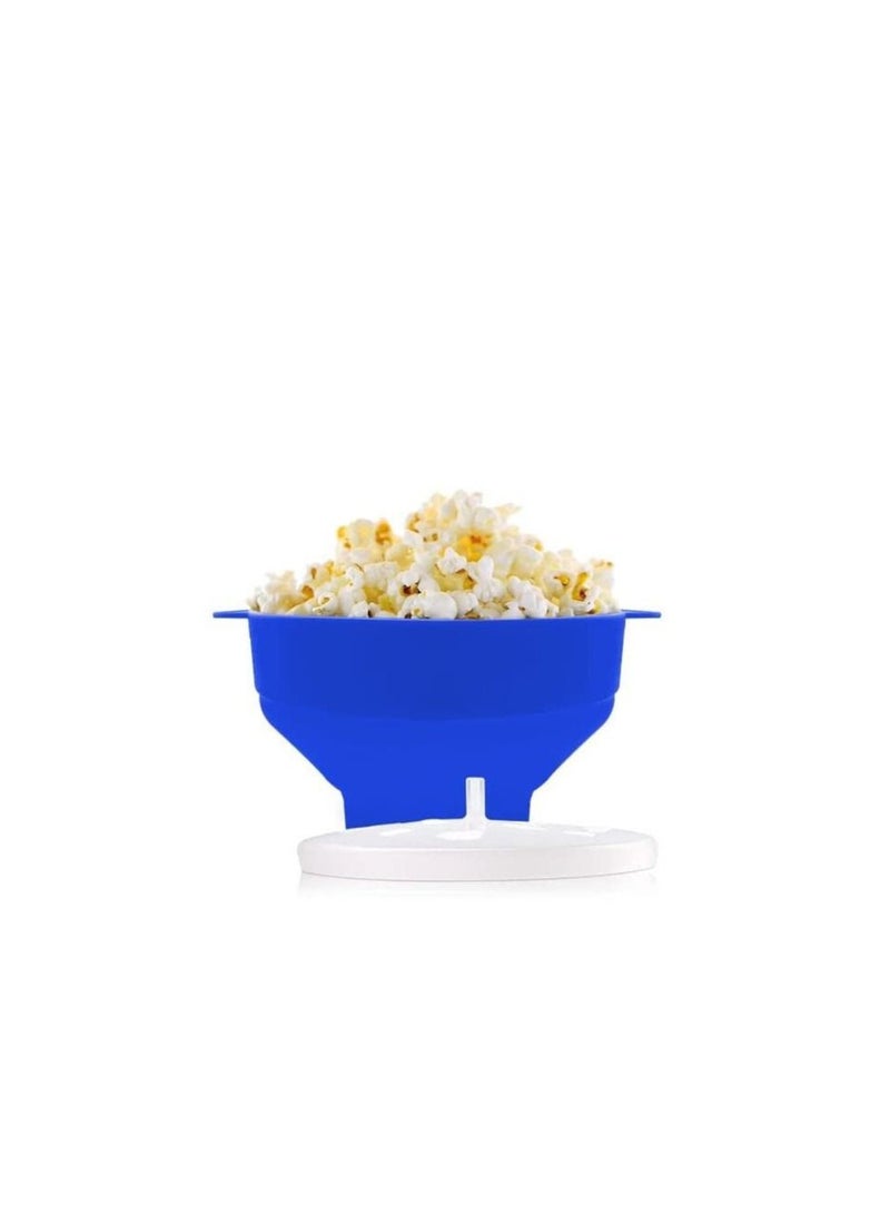 Silicone Microwave Popcorn Popper with Lid for Home Makers Handles Collapsible Bowl