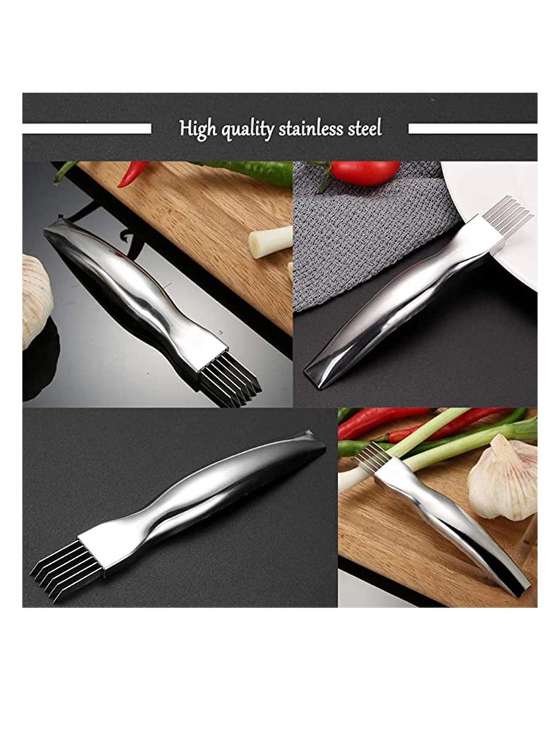 2 Pack Shred Silk The Knife Stainless Steel Vegetable Chopper Onion Garlic Cutter Food Kitchen Speedy