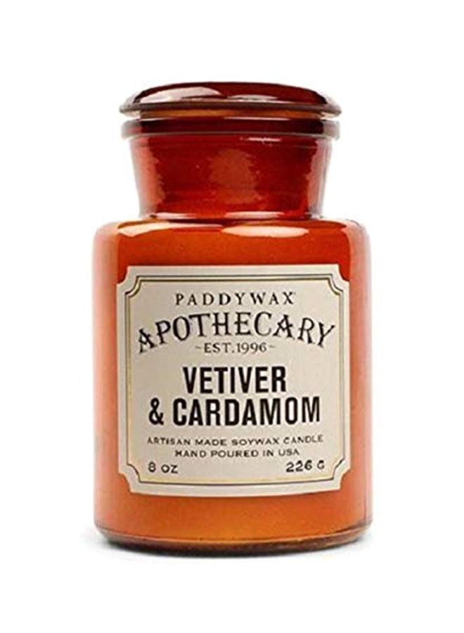 Soy Wax Blend Candle in Glass Jar, 8 Ounce, Vetiver and Cardamom