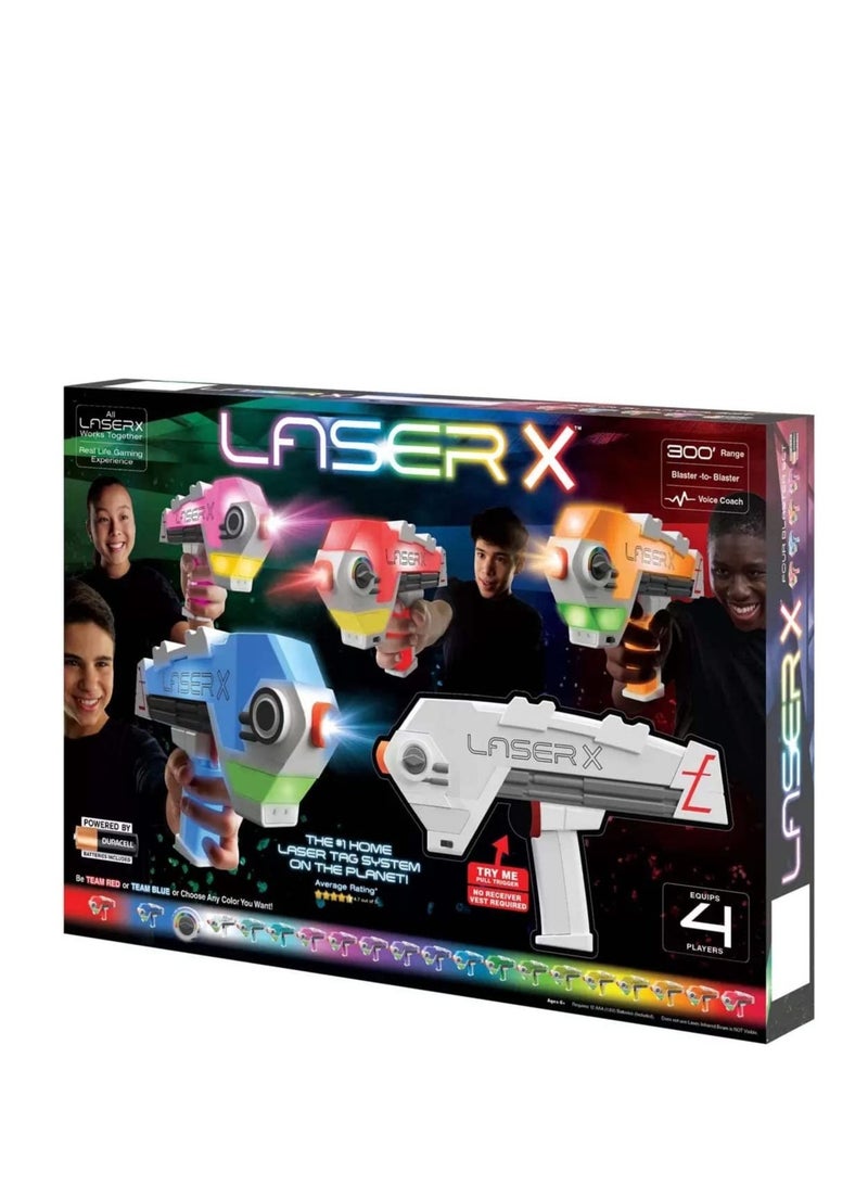 ULTRA 4 Player Blaster Laser Toy Game | range 300 ft / 90m | Batteries Included