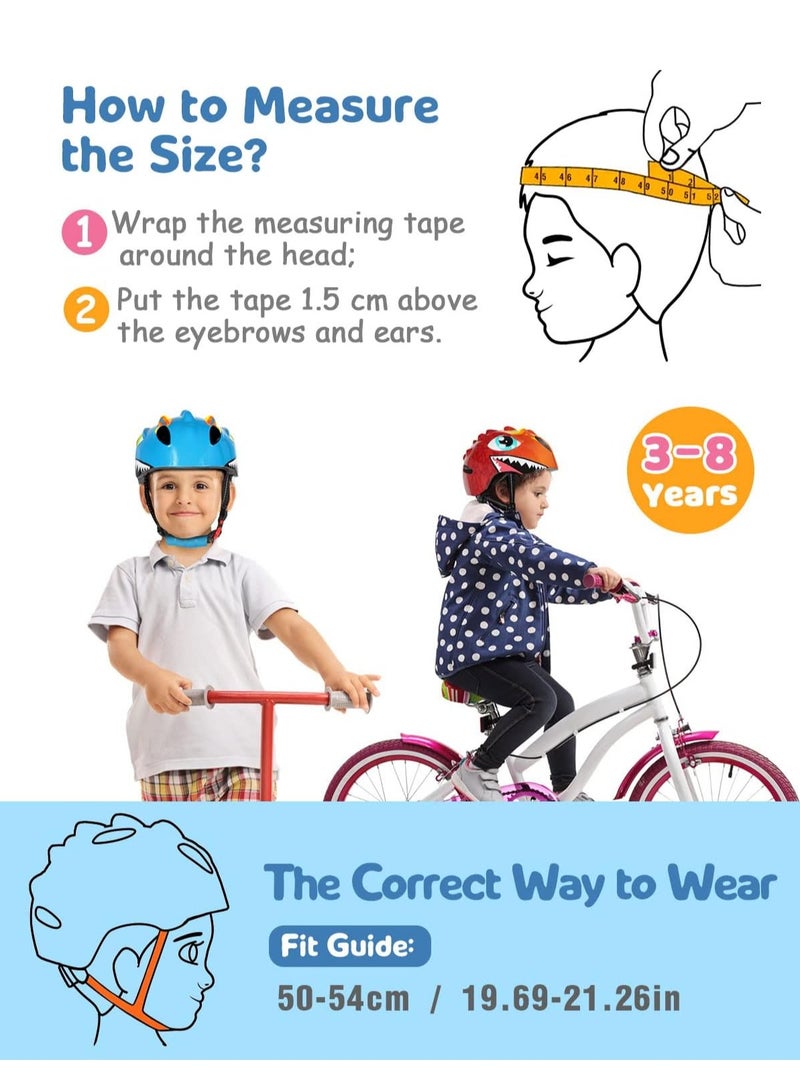 Toddler Helmet Kids Bike Helmet Lightweight 3D Children Multi-Sport Bicycle Helmet for Boys and Girls, for Multi-Sport Scooter Cycling Skating  Age 3-8