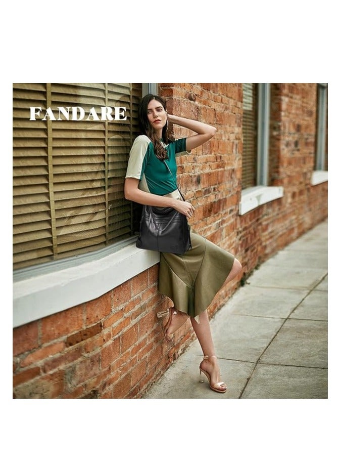 New Soft Leather Women's Bag Handbag One Shoulder Large Capacity Tote Bucket Bag