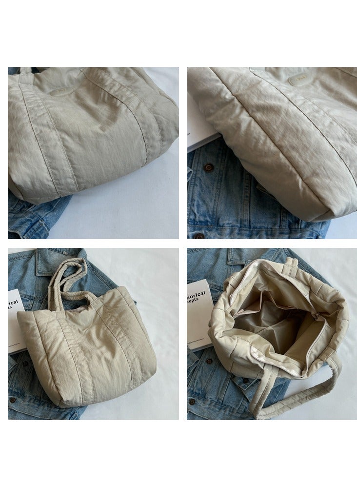 Tote Bag Puffy Purse for Women Lightweight Nylon Shoulder Bag Padding Handbag