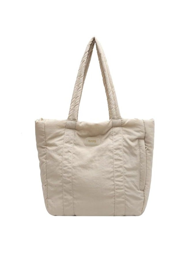 Tote Bag Puffy Purse for Women Lightweight Nylon Shoulder Bag Padding Handbag