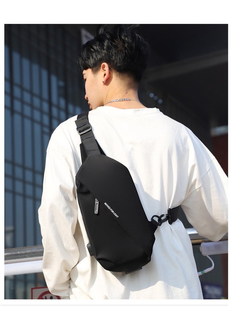 Bag Lightweight Shoulder Crossbody Backpack with USB Charging Port Men Women Business Casual Daypacks for Outdoor Travel Work Hiking Running Indoor Activities Waterproof Polyester