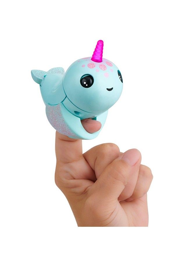 Fingerlings Light Up Narwhal Nikki (Turquoise) Friendly Interactive Toy