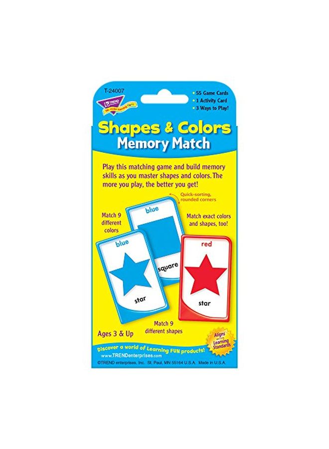 56-Piece Shapes and Colors Memory Match Flash Cards T-24007