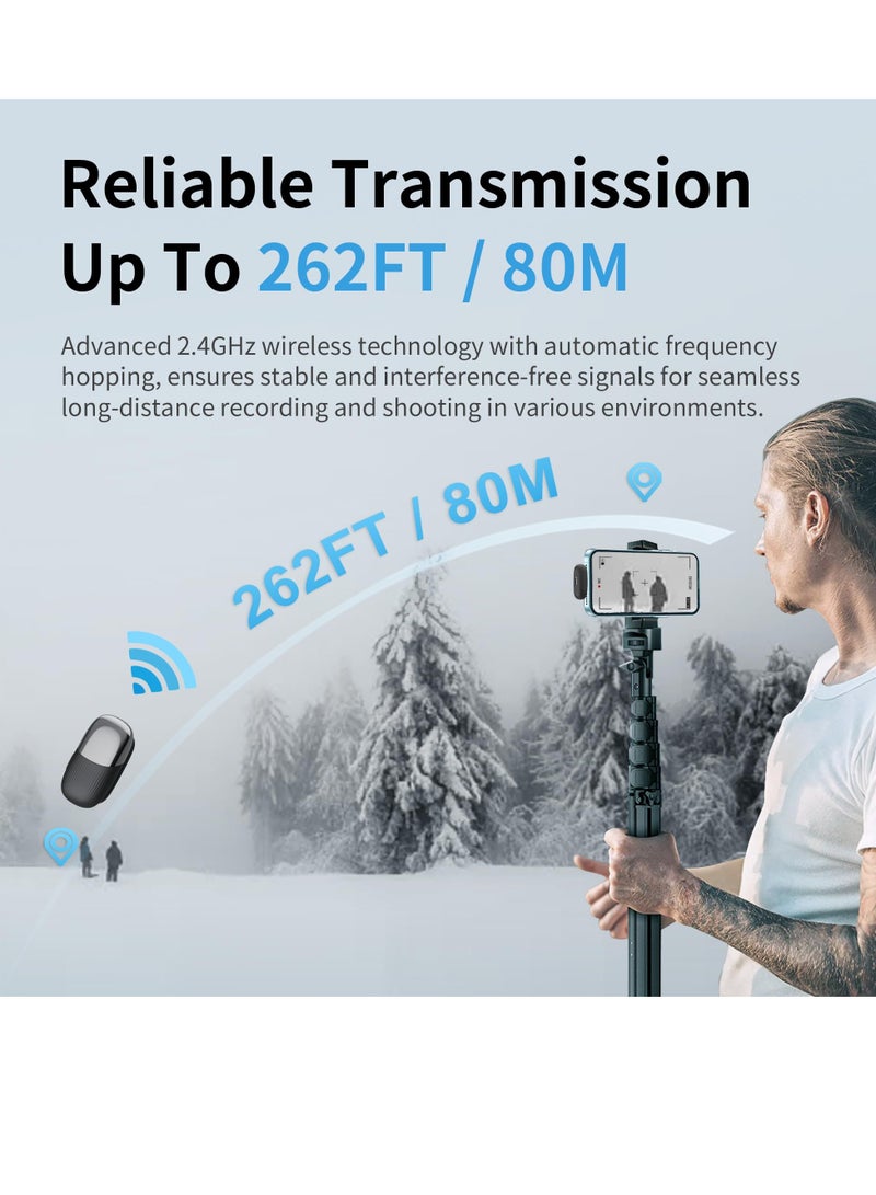 Wireless Lavalier Microphone, Professional Mini Lapel Mic 2.4Ghz for USB C, Noise Reduction Wireless Microphone, for Live Streaming YouTube TikTok Vlog Interviews Video, Black