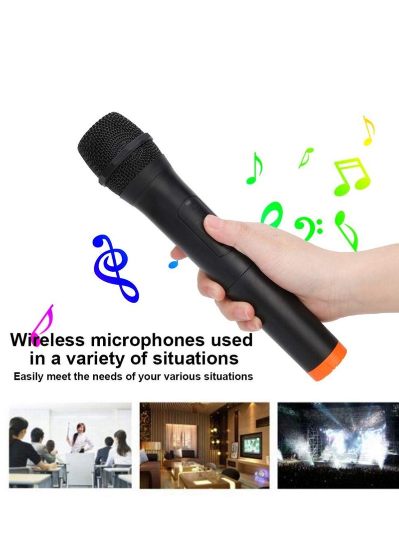 Handheld Wireless Microphone, VHF Wireless Microphone, Over 110 DB Outdoor Indoor Cordless Microphone System, Suitable for Karaoke, Singing, Party, Wedding, DJ, Speech