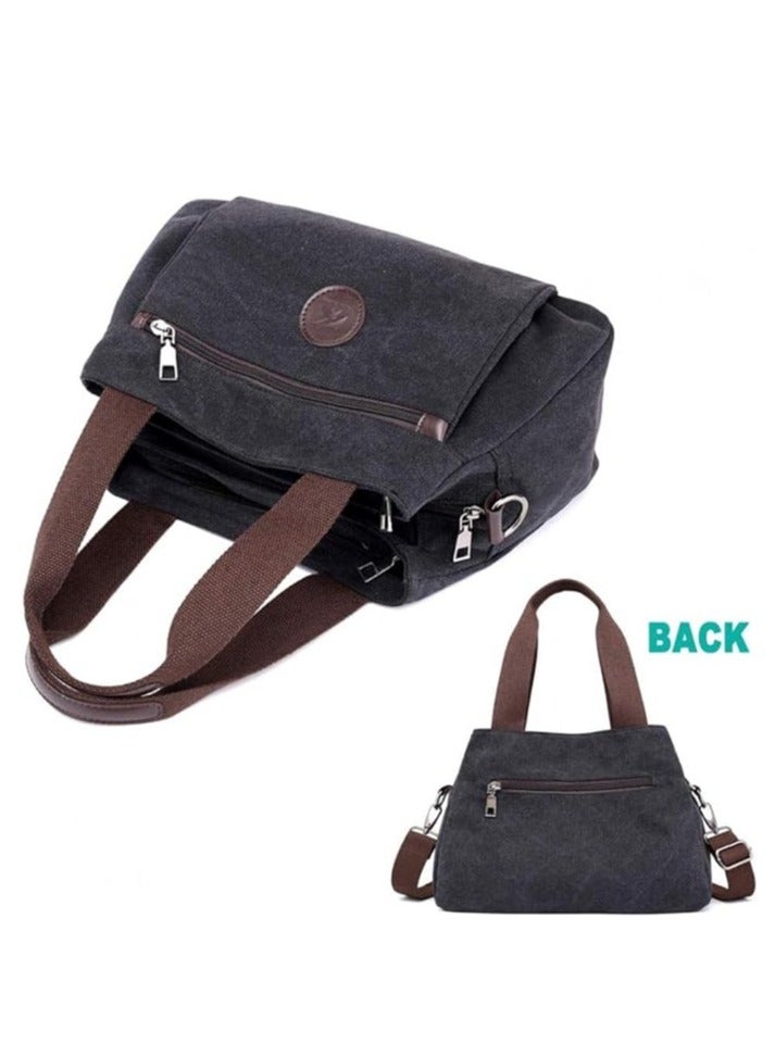 New Casual Canvas European and American Women's Shoulder Bag Solid Color Trendy Women's Bag Handbag