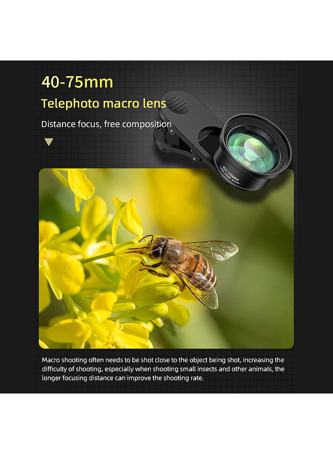 10X Universal Smartphone Macro Lens 4K Ultra High Definition Phone Camera Lens with Phone Clip Compatible with Android Smartphone iPhone 15/14/13/12 Max/XR/X/8
