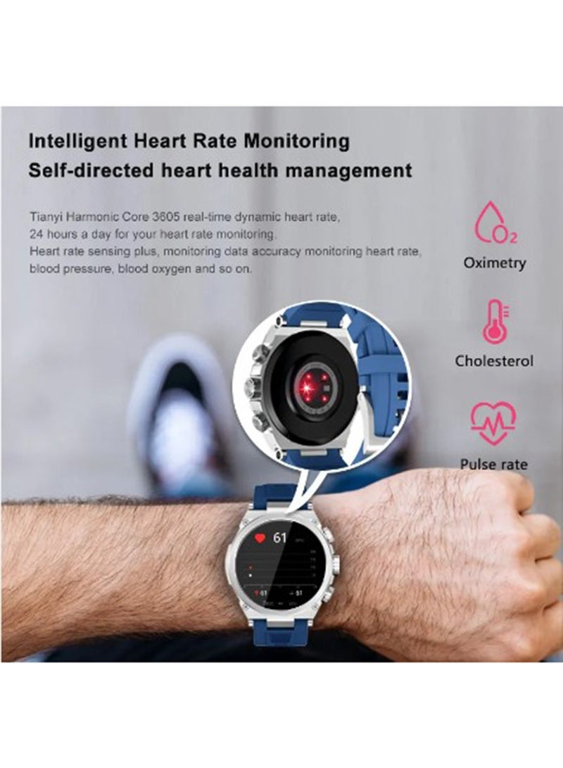 BSNL 2024 Smart Watch Heart Rate BT Call 1.43 inch Amoled Screen IP67 Waterproof Men Sport Reloj Smartwatch