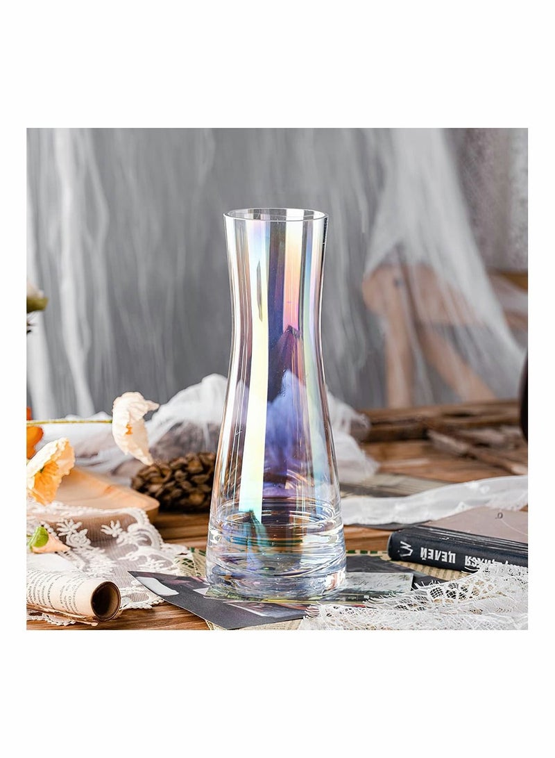 Irised Clear Glass Tall Flower Vase Thick Bottom Large Vases for Centerpieces Flowers Decor 10 Inch Big Decorative Living Room Kitchen Office Home Wedding