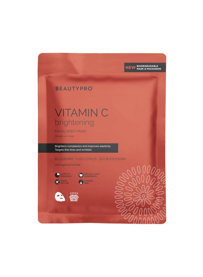 BeautyPro Brightening Collagen Sheet Mask with Vitamin C