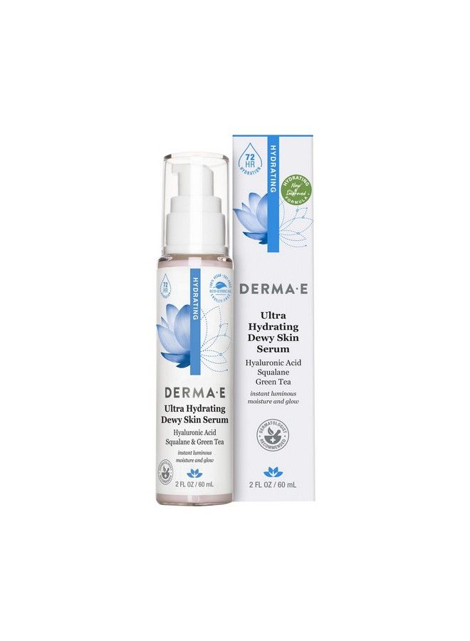 Derma E Ultra Hydrating Dewy Skin Serum  Moisturizing Facial Treatment With AntiAging Squalane Hyaluronic Acid And Ceramides To Smooth And Replenish 2 Fl Oz