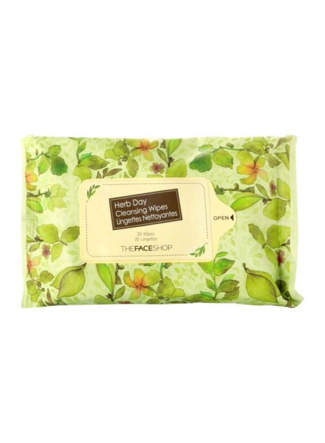 20-Piece Herb Day Cleansing Wipes