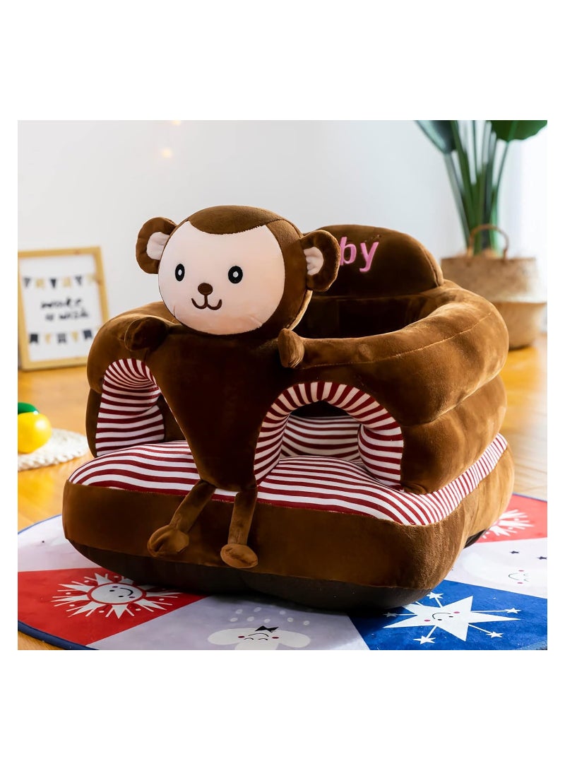 Baby Support Seat, Baby Sofa Chair for Sitting Up, Comfy Plush Infant Seats (Monkey,W17.5