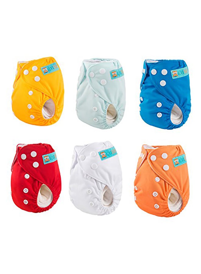 Newborn Cloth Diapers Pocket 6 Count With 12 Inserts