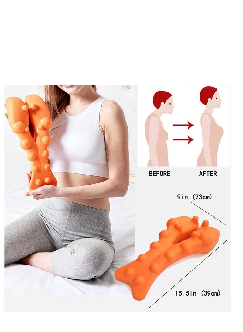 Neck and Shoulder Relaxer, Cervical Traction Device, Stretcher Chiropractic Pillows, Trigger Point Massager Tool for TMJ Pain Relief, Headache Muscle Tension Spine Alignment