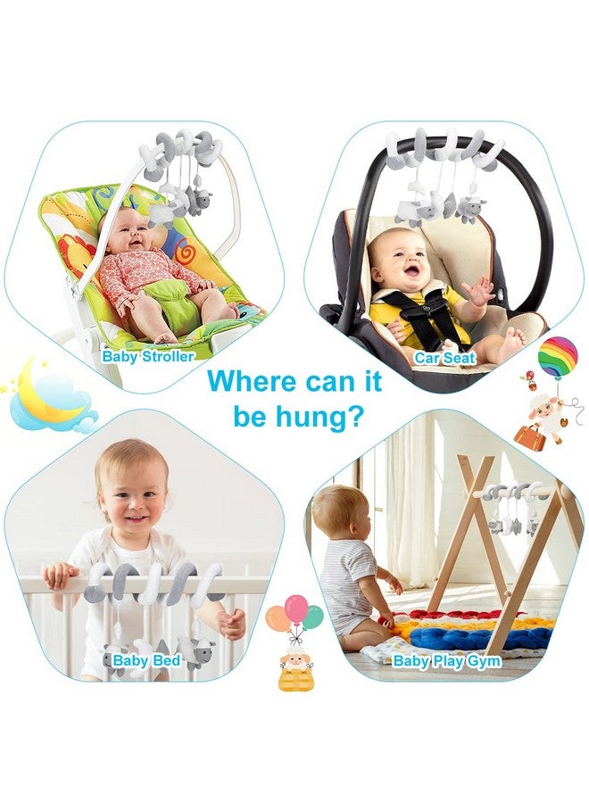 Hanging Car Seat Toys Infant Stroller Toys For Car Seat Stroller Mobile Crib Bar With Bell Baby Activity Spiral Plush Toys Best Gift For Boys And Girls Spiral Activity Toy