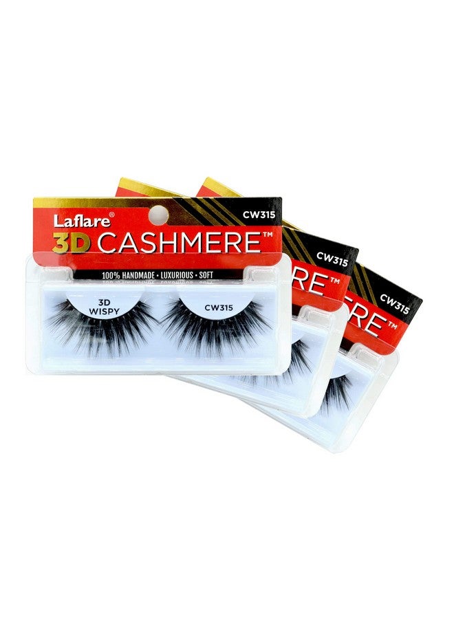 3D Cashmere Eyelashesnatural Lookwispyglamfreshfluffysoftreusableluxurious Handmade Strips False Lashes3 Packs Bundle Special Cw (Cw3153)