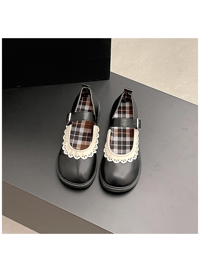 Girls New Retro Small Leather Shoes Single Shoes