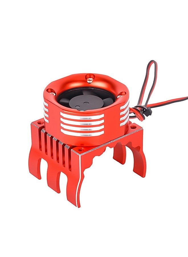Remote Control Motor Fan, 1/8 1/10 Scale Remote Control Model Car Aluminum Alloy Heat Sink 42mm 4274 ESC Motor Mount Cooling Fan with Colorful LED Light, Red