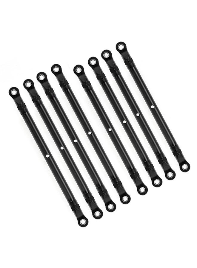 8PCS Aluminum Alloy Link Rod Linkage Set 313MM Wheelbase Replacement for AXIAL 1/10 SCX10 90046 TRX4 Remote Control Crawler Car Accessories, Black