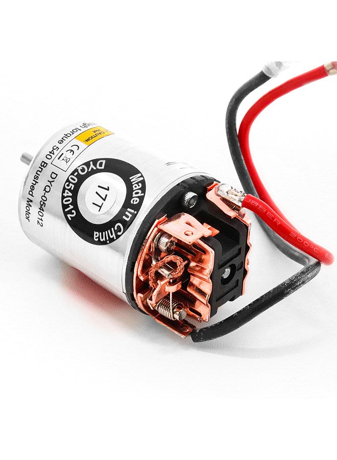 540 Brushed Motor Waterproof Stainless Steel Shell Brushed Motor 17T Climbing Car Large Torque Motor Replacement for Axial SCX10 AXI03007 90046 Redcat Gen8 Tamiya TT02