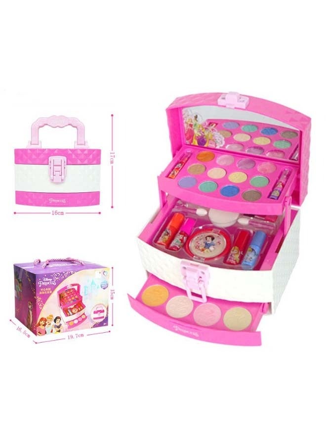 Kids Makeup Kit for Girl 28 Pcs Washable Real Cosmetic, Safe & Non-Toxic Little Girl Makeup Set,
