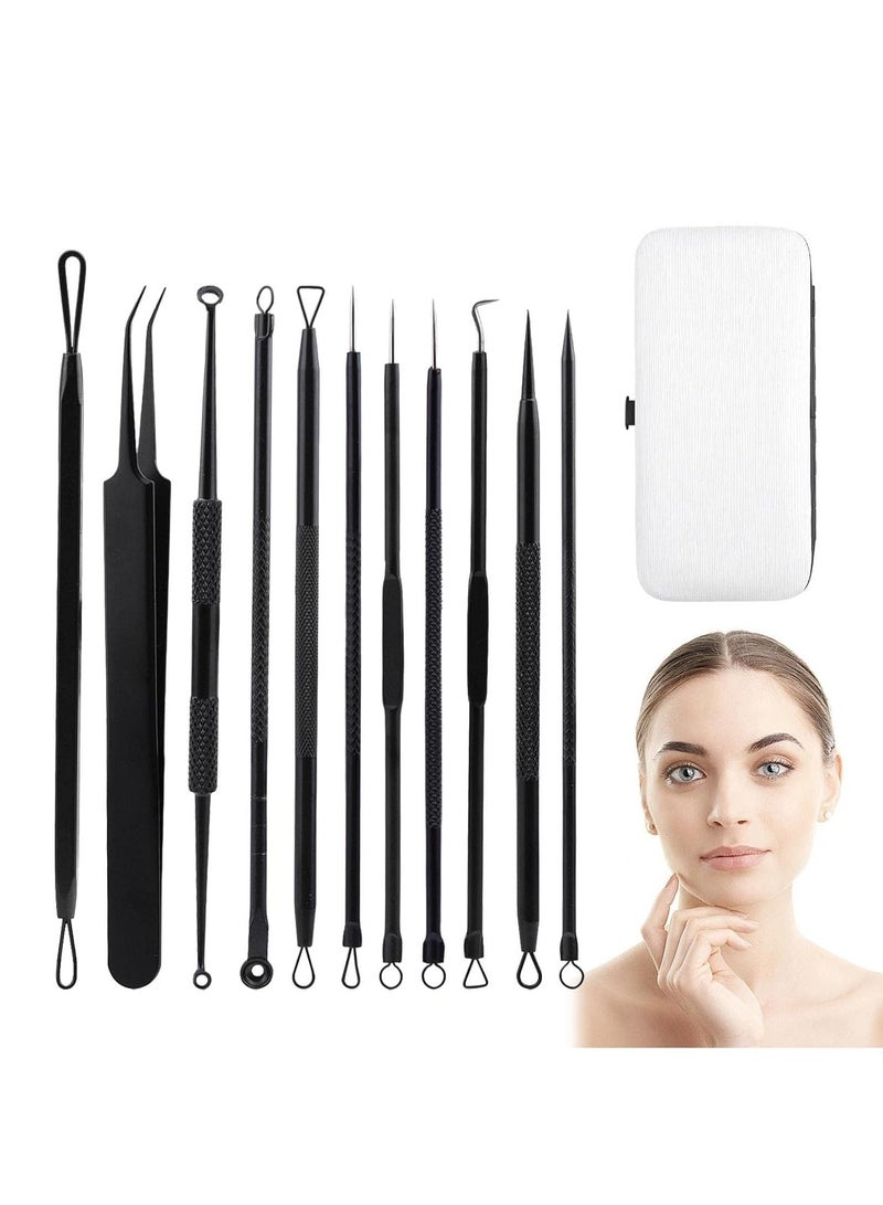 Pimple Popper Tool Kit, 10 Pcs Blackhead Remover Zit for Blemish, Teenitor Extractor and Safe Treatment Acne Kit Black Head Extractions Comedone