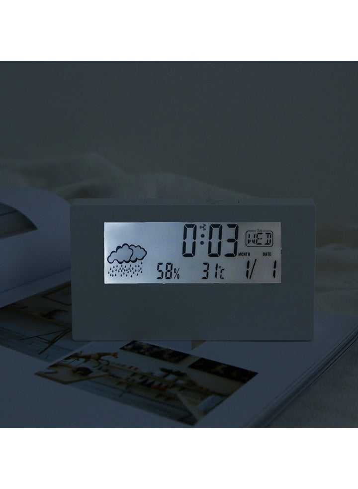 Simple Transparent Weather Display Large Screen Temperature and Humidity Meter Desktop Electronic Clock