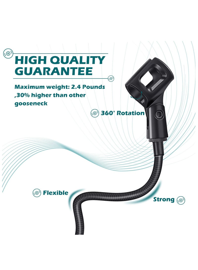Microphone Arm, Flexible Desk Mic Stand, 360° Adjustable Stand W/ 3/8