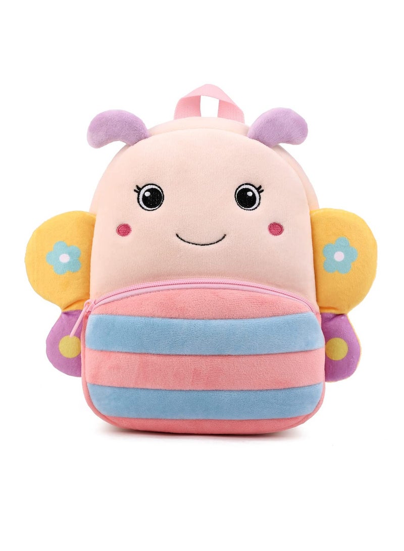 Lovely Butterfly Toddler Backpack, Soft Plush Animal Cartoon Mini Backpack, Suiatable for Kids 1-6 Years (Butterfly)