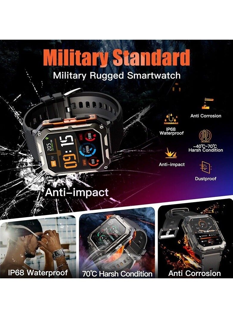 C 20 Pro Military Smartwatch Your Ultimate Tactical Companion with Call Functionality and Fitness Tracking