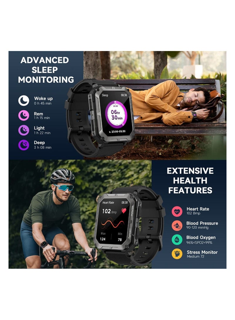 C 20 Pro Military Smartwatch Your Ultimate Tactical Companion with Call Functionality and Fitness Tracking