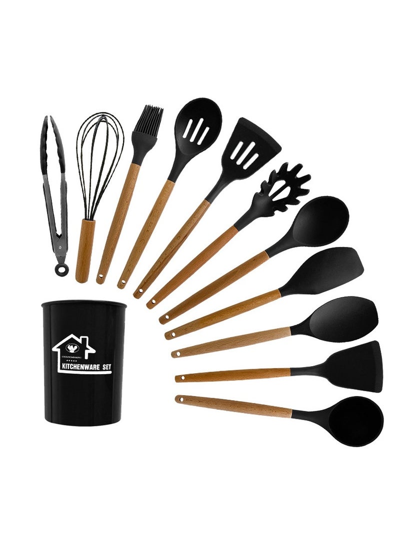 Silicone Spatula Spoon 12-Piece Non-Stick Household Stir-Fry Silicone Kitchenware Set