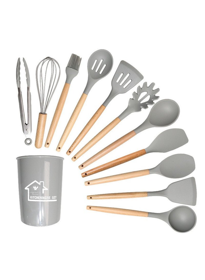 Silicone Spatula Spoon 12-Piece Non-Stick Household Stir-Fry Silicone Kitchenware Set