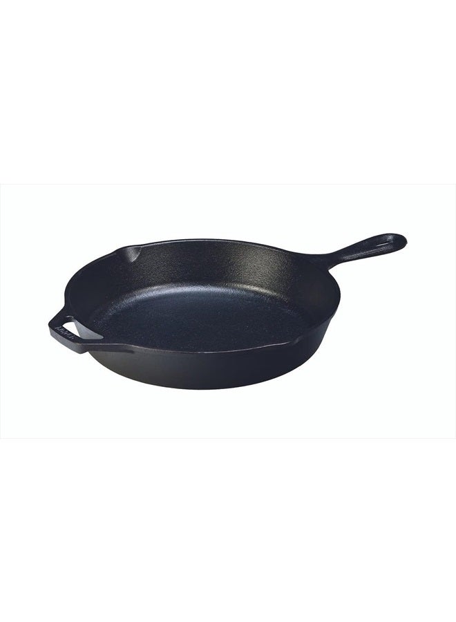 10.25 Inch Cast Iron Pre-Seasoned Skillet – Signature Teardrop Handle - Use in the Oven, on the Stove, on the Grill, or Over a Campfire, Black