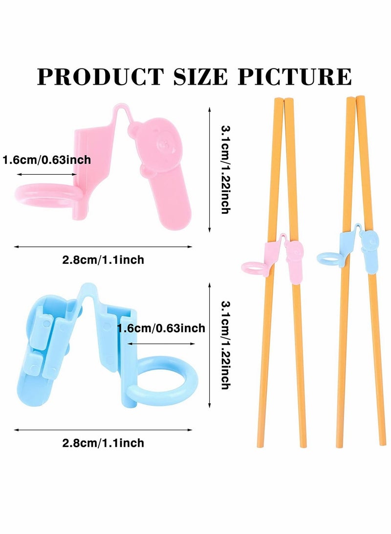 12 Pcs Reusable Chopstick Helpers Training Chopsticks Connector Plastic Helper for Adults Kids Beginner Trainers (Pink, Blue)