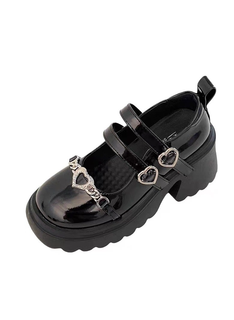 Girls New Retro Small Leather Shoes