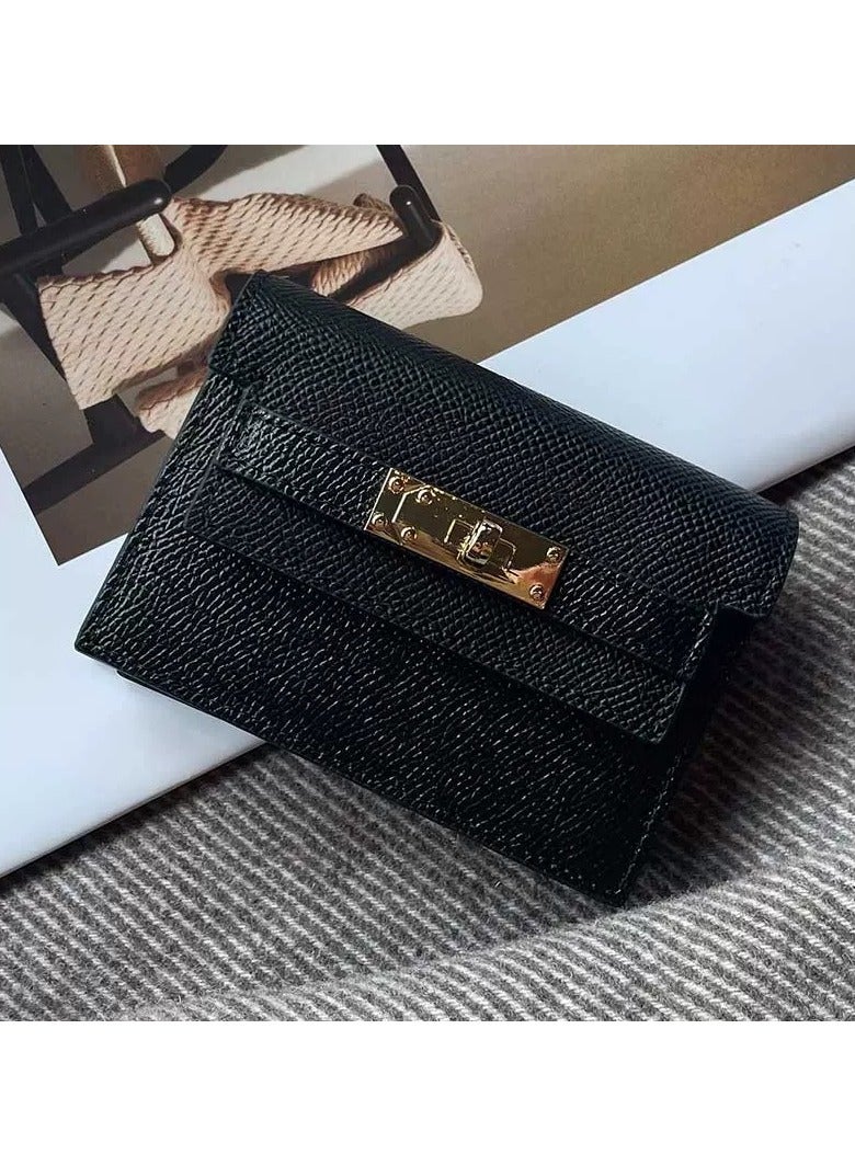 Women's New Compact Anti-Demagnetization Multi-Card Position Premium Feeling Leather Card Case