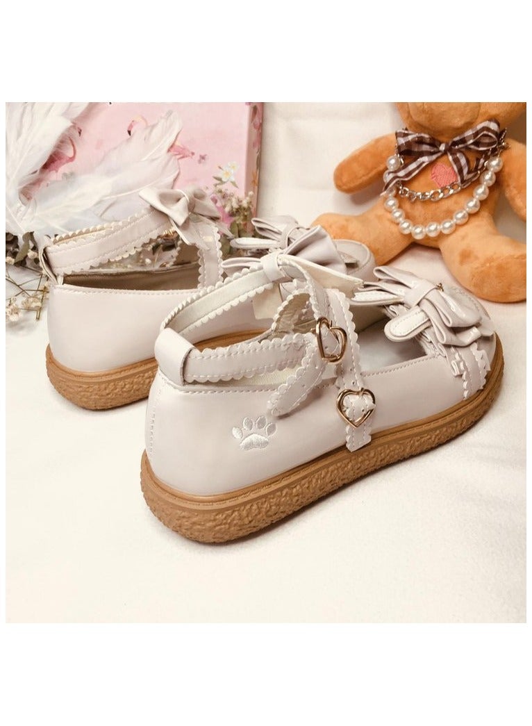 Girls New Bow Small Leather Shoes Sandals