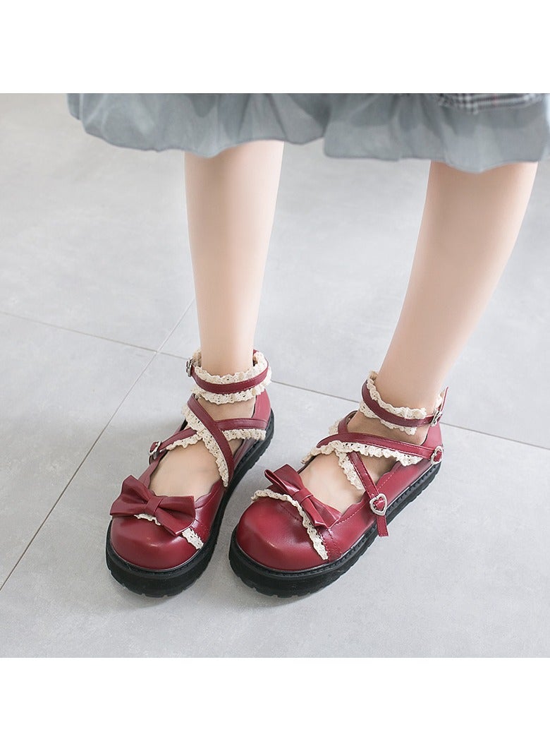 New Girls Student Cute Little Leather Shoes