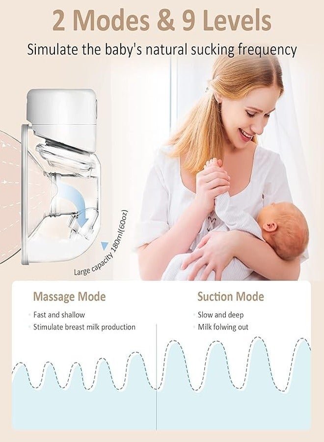 Hands Free, Wearable Electric Breast Pump With 2 Modes And 9 Levels